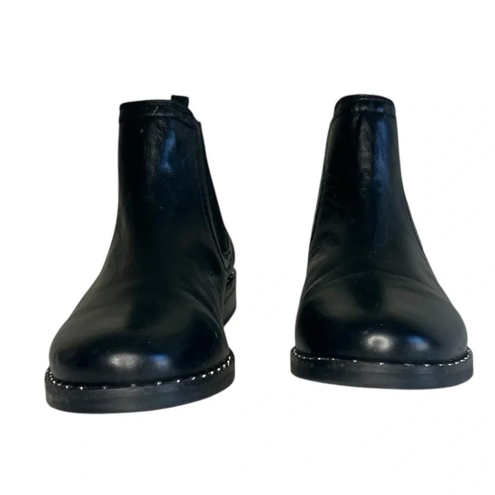 Steve Madden Brenna Leather Chelsea Boots Black Size 7.5